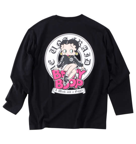 BETTY BOOP 天竺プリント長袖Tシャツ ブラック