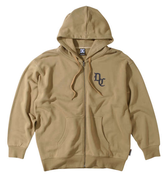 DCSHOES 23BIG OE BACK LOGOフルジップパーカー ベージュ