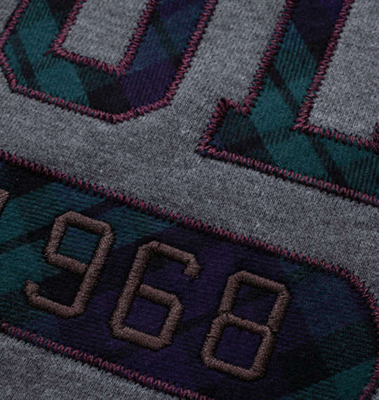 POLO BCS 裏起毛チェックロゴプルパーカー チャコールグレー