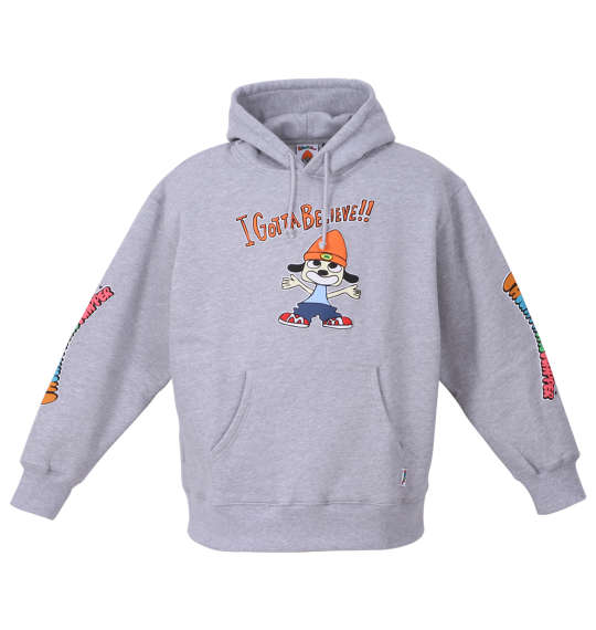 Parappa The Rapper グラフィック発泡プリントプルパーカー グレー