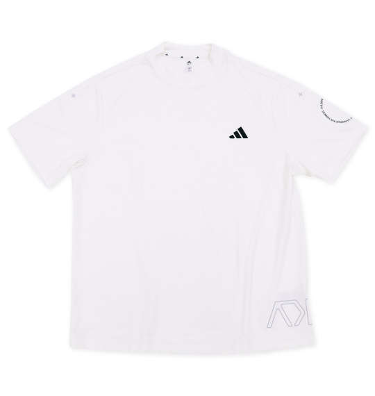 adidas golf BOSジャガードグラフィック半袖モックネックシャツ ホワイト