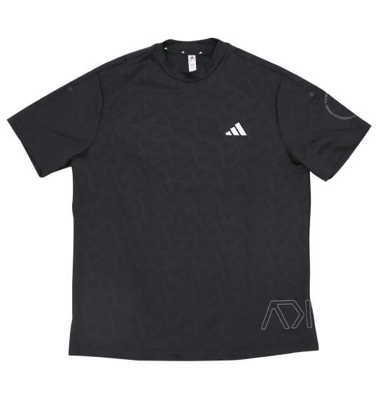 adidas golf BOSジャガードグラフィック半袖モックネックシャツ ブラック