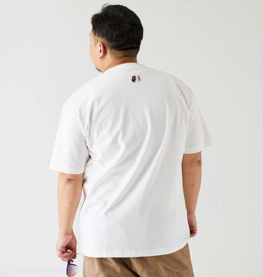 FUN for modemdesign オジサンワンポイント刺繍胸ポケット付半袖Tシャツ ホワイト