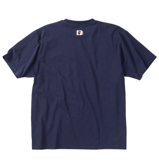 FUN for modemdesign オジサンワンポイント刺繍胸ポケット付半袖Tシャツ ネイビー