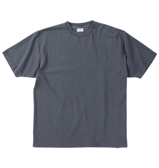 FUN for modemdesign オジサンバックプリントピグメント加工半袖Tシャツ チャコール