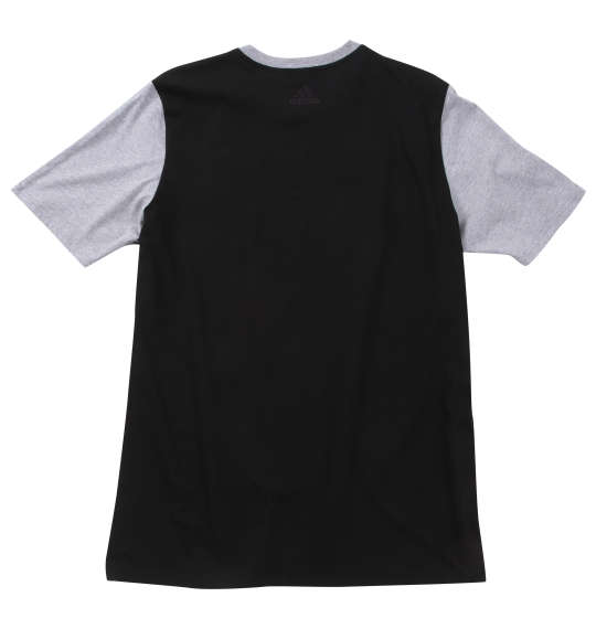 adidas M ESS BL半袖Tシャツ ブラック×ミディアムグレーヘザー