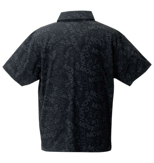 MOVESPORT SUNSCREENミニ鹿の子総柄グラフィック半袖ポロシャツ ブラック×ブラック