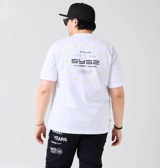 SY32 by SWEET YEARS バックサークルスターロゴ半袖Tシャツ ホワイト