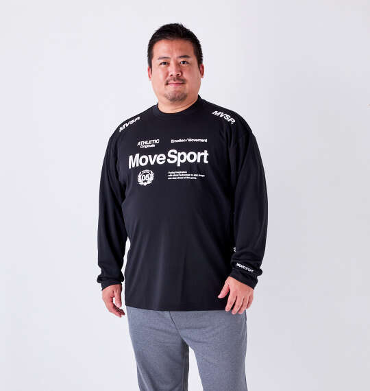 MOVESPORT ドライメッシュオーセンティックロゴ長袖Tシャツ ブラック