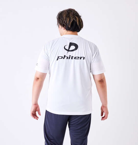 Phiten RAKUシャツロゴ入り半袖Tシャツ ホワイト×ブラック