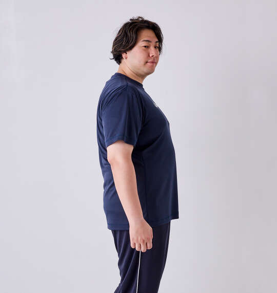 Phiten RAKUシャツロゴ入り半袖Tシャツ ネイビー×ホワイト