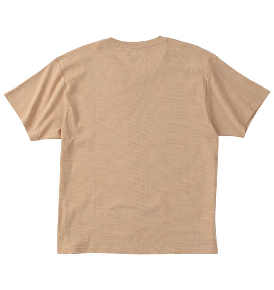 Mc.S.P オーガニックコットンミジンボーダーVネック半袖Tシャツ ベージュ