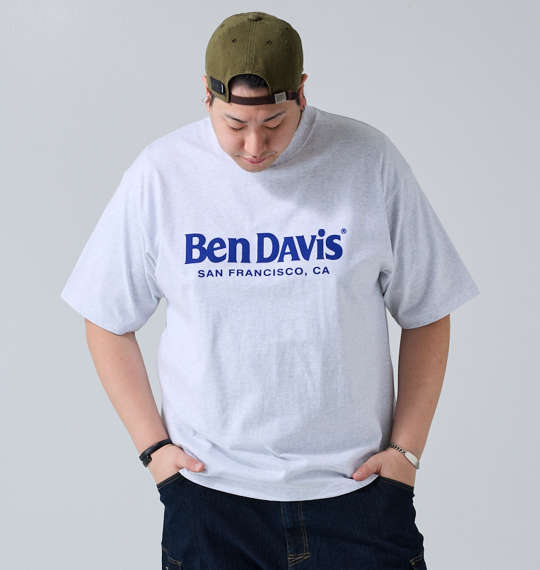 BEN DAVIS フロッキーロゴ半袖Tシャツ オートミール