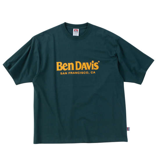 BEN DAVIS フロッキーロゴ半袖Tシャツ ボトルグリーン
