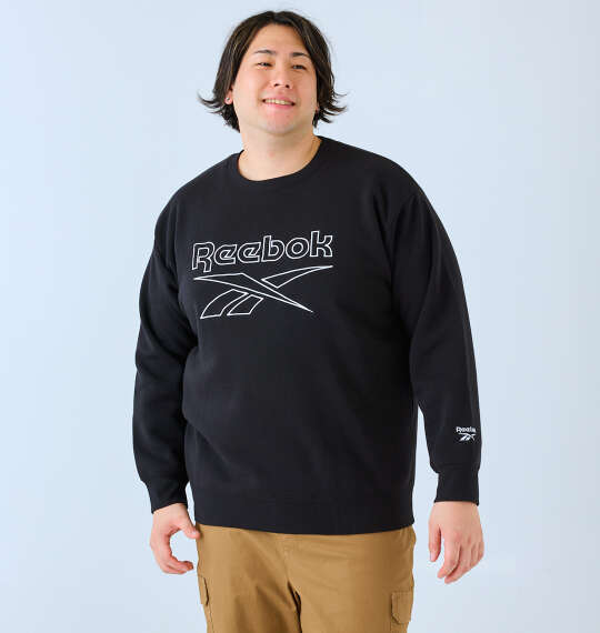 Reebok エステル裏起毛クルートレーナー チャコール