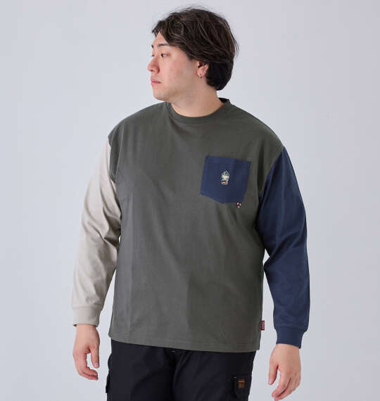 Coleman 天竺ポケット付長袖Tシャツ チャコール(クレイジー)