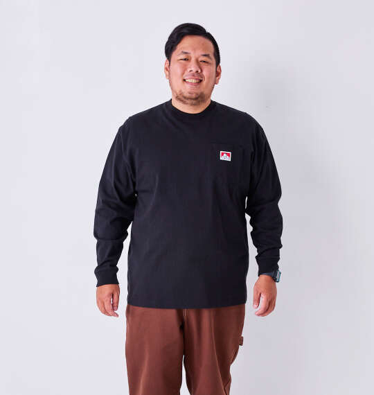 BEN DAVIS ピスポケット付長袖Tシャツ ブラック