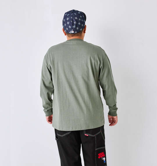 BEN DAVIS ピスポケット付長袖Tシャツ カーキ