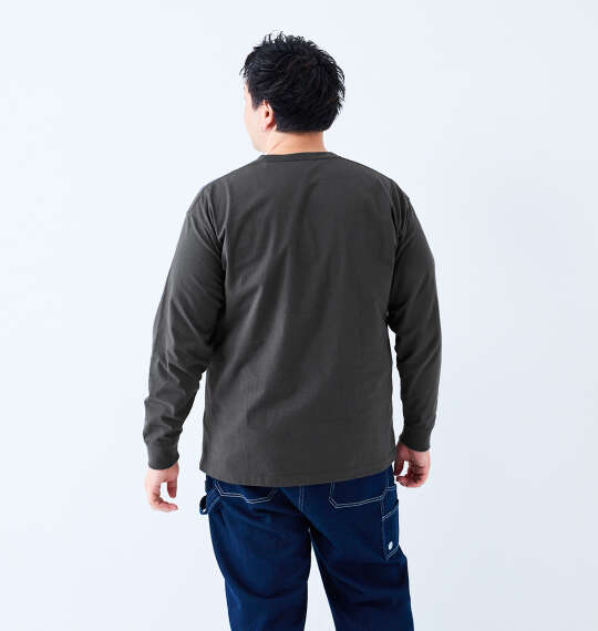 BEN DAVIS ピスポケット付長袖Tシャツ チャコール