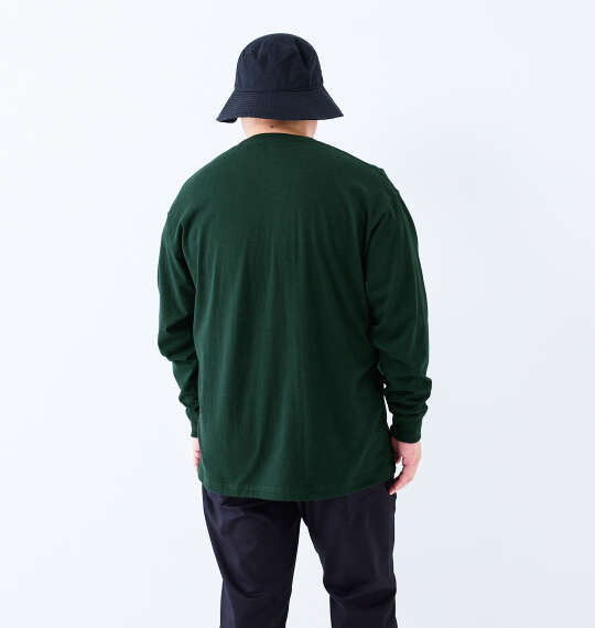 BEN DAVIS ピスポケット付長袖Tシャツ ダークグリーン