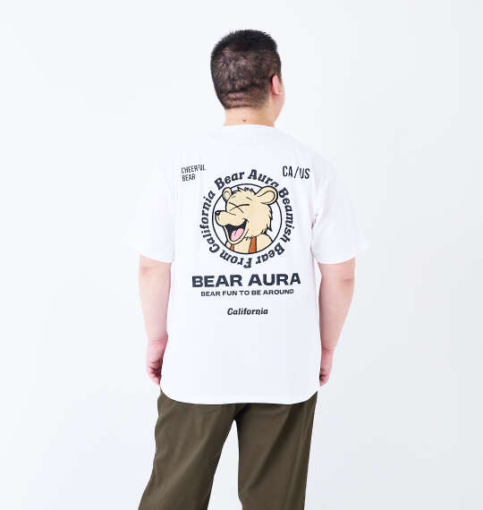 Bear Aura T/C天竺サガラ刺繍半袖Tシャツ ホワイト