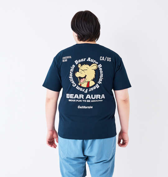 Bear Aura T/C天竺サガラ刺繍半袖Tシャツ ネイビー
