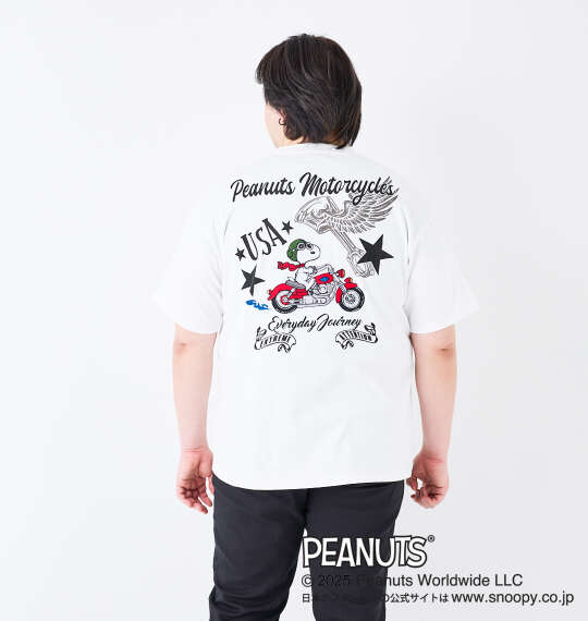 FLAGSTAFF×PEANUTS スヌーピーコラボ半袖Tシャツ ホワイト