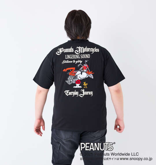 FLAGSTAFF×PEANUTS スヌーピーコラボ半袖Tシャツ ブラック