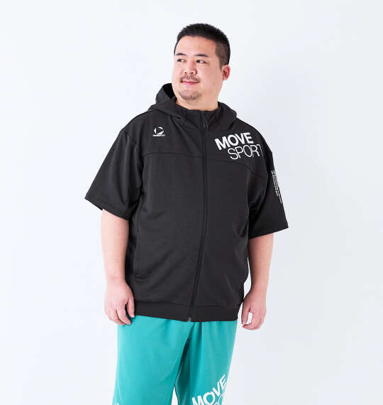 MOVESPORT SUNSCREEN半袖フルジップパーカー ブラック杢