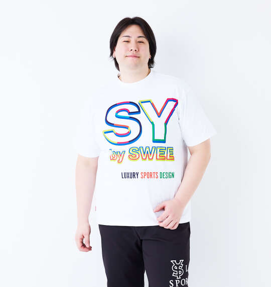 SY32 by SWEET YEARS ネオンビッグロゴ半袖Tシャツ ホワイト