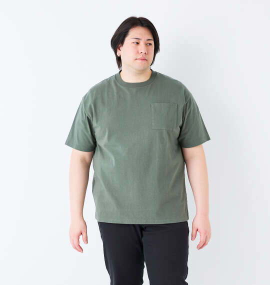 Goodwear USAコットンポケット付半袖Tシャツ スモーキーカーキ