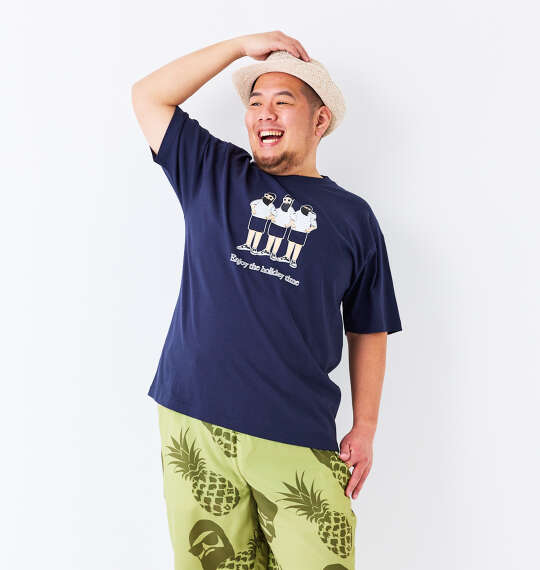 FUN for modemdesign ENJOY THE HOLIDAY半袖Tシャツ ネイビー