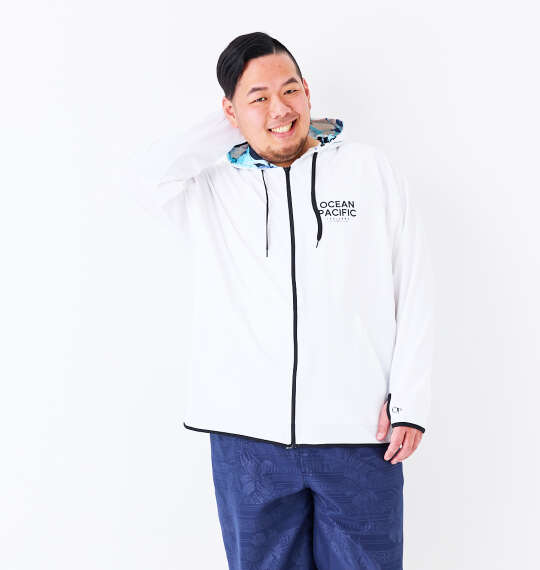 OCEAN PACIFIC PEARTEX UV長袖フルジップパーカー ホワイト