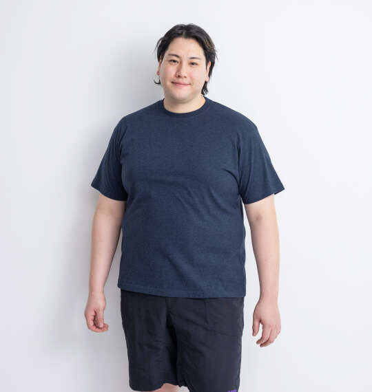 Mc.S.P オーガニックコットンクルーネック半袖Tシャツ ネイビー杢