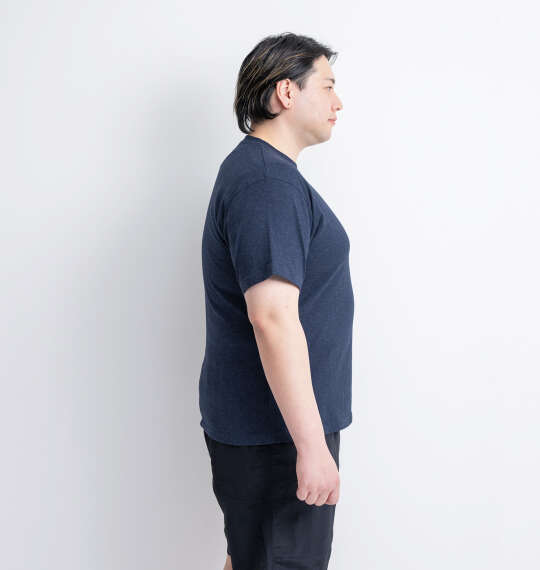 Mc.S.P オーガニックコットンクルーネック半袖Tシャツ ネイビー杢
