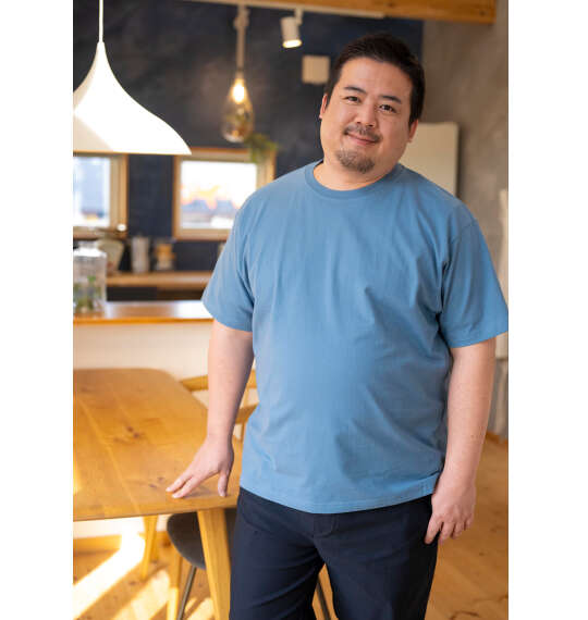 Mc.S.P オーガニックコットンクルーネック半袖Tシャツ サックス