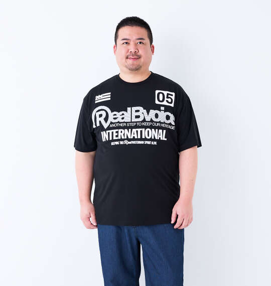 RealBvoice DRYストレッチW-WINGS半袖Tシャツ ブラック