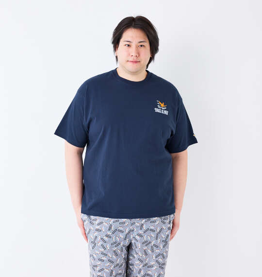 (What it isNt) 天竺プリント半袖Tシャツ ネイビー