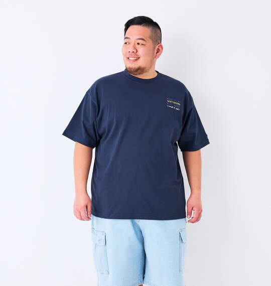 (What it isNt) 天竺プリント半袖Tシャツ ネイビー