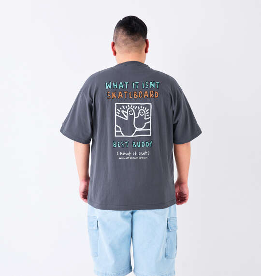 (What it isNt) 天竺プリント半袖Tシャツ チャコール