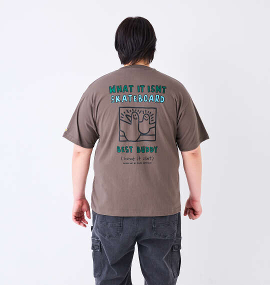 (What it isNt) 天竺プリント半袖Tシャツ グレージュ
