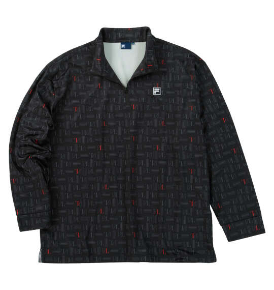 FILA GOLF ハーフジップ裏起毛長袖シャツ ブラック