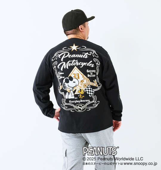 FLAGSTAFF×PEANUTS スヌーピーコラボ長袖Tシャツ ブラック