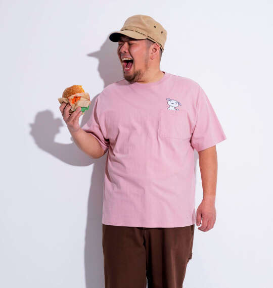 クレヨンしんちゃん 天竺ポケット付半袖Tシャツ スモークピンク