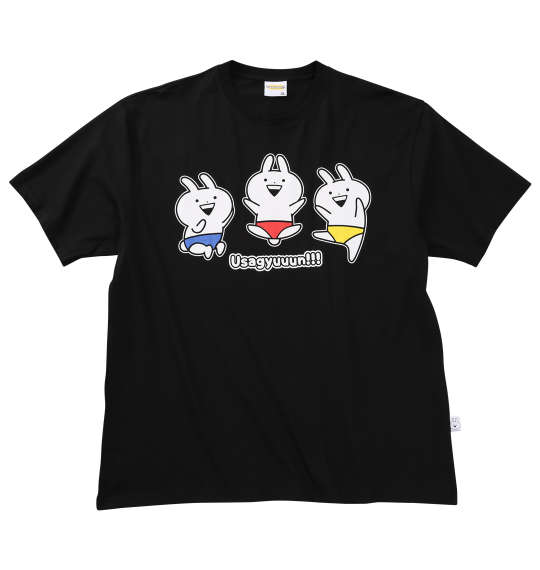 うさぎゅーん! プリント半袖Tシャツ ブラック