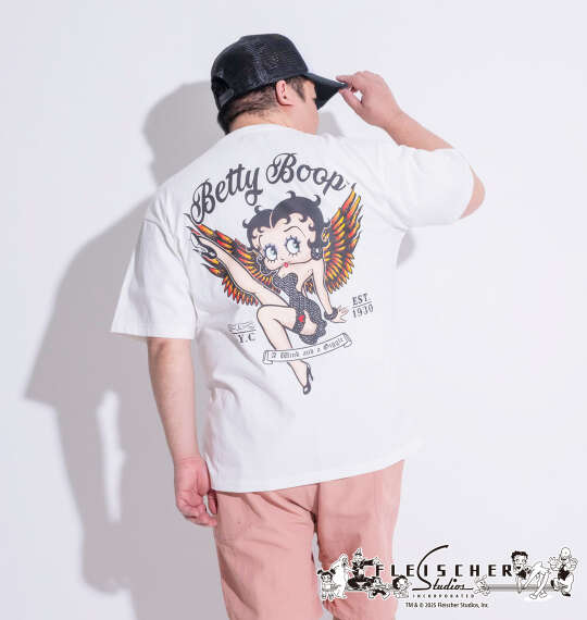 BETTY BOOP 天竺プリント半袖Tシャツ オフホワイト