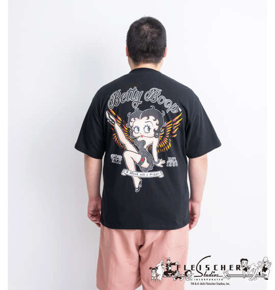 BETTY BOOP 天竺プリント半袖Tシャツ ブラック