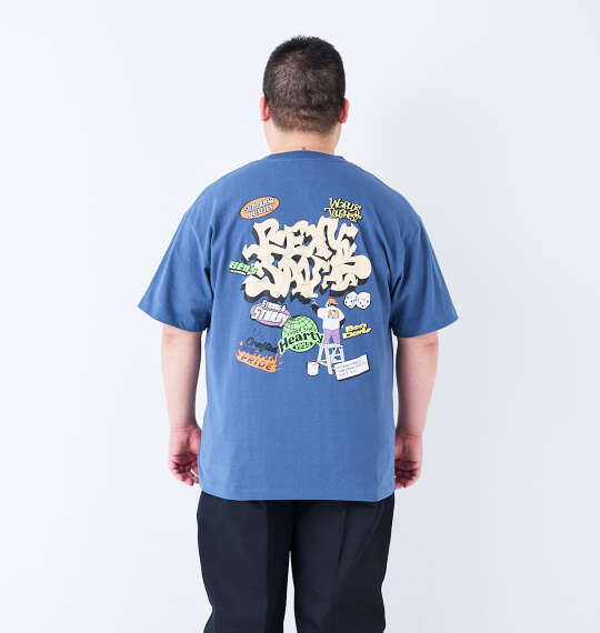 BEN DAVIS オーバーラップデザイン半袖Tシャツ ブルーグレー