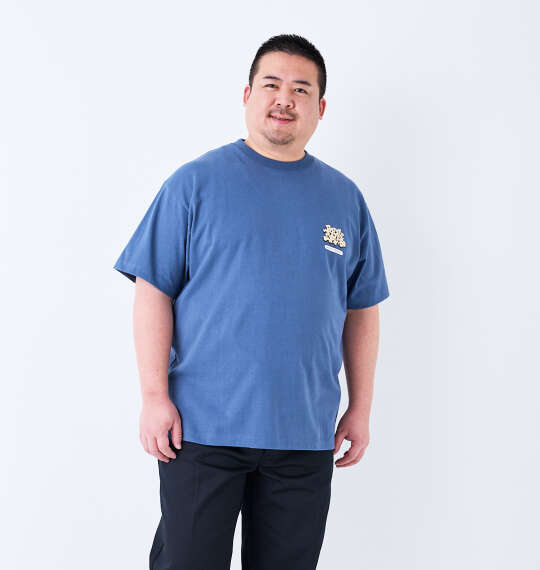 BEN DAVIS オーバーラップデザイン半袖Tシャツ ブルーグレー