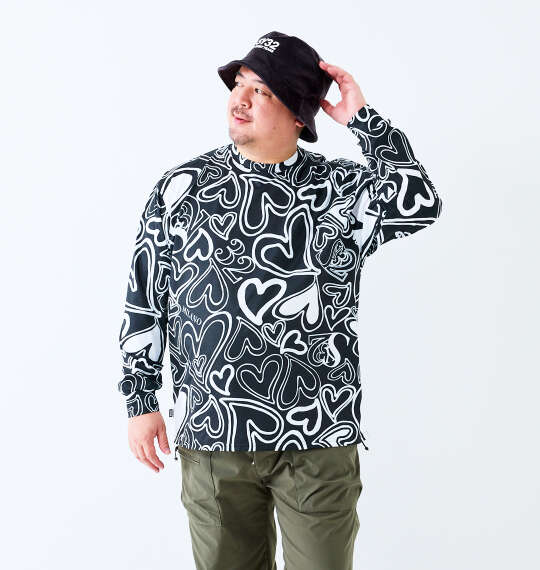 SY32 by SWEET YEARS グラフィックパターン長袖Tシャツ ブラックハート